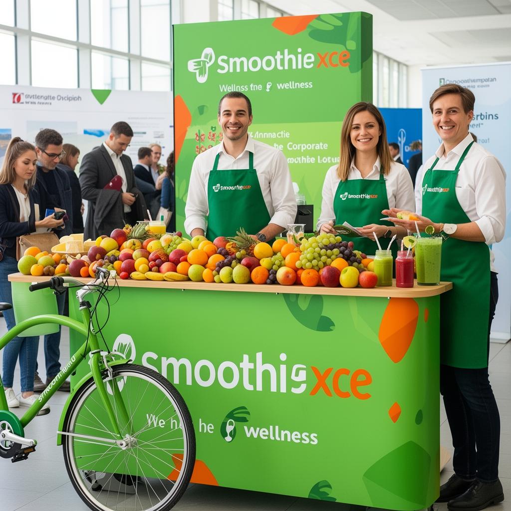 The smoothie bike team at an event
